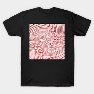 A red pattern on white T-Shirt